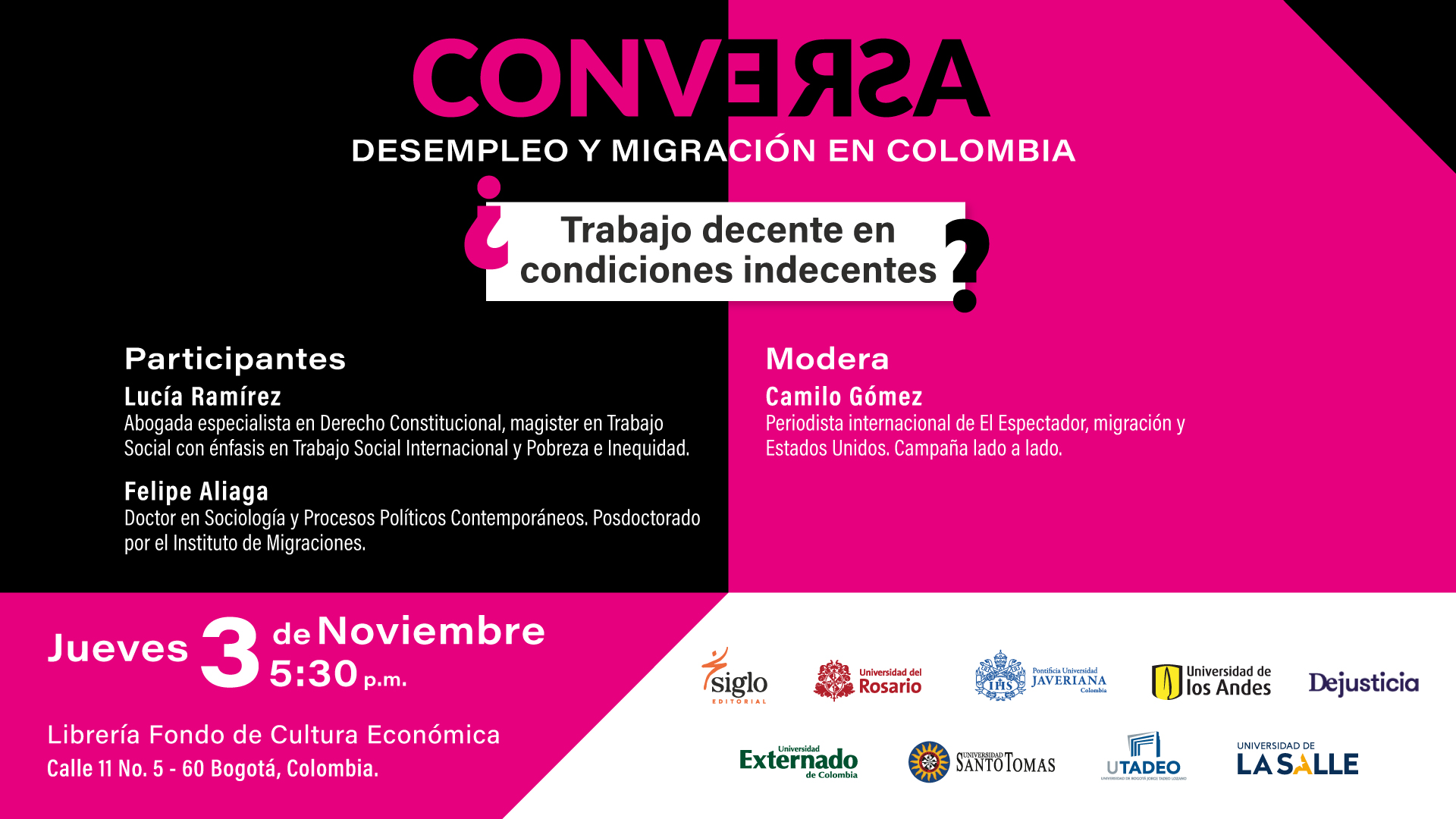 Conversa Desempleo y migración en Colombia